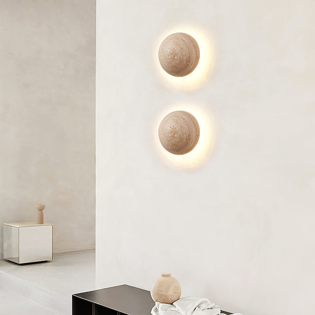 Nyvarion Applique Murale Minimaliste en Travertin - Neutralighting