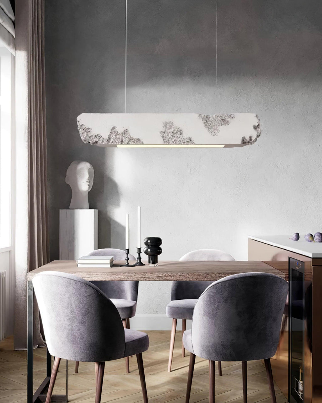 Lunar Gleam Lampe Pendante Texturée Minimaliste Céleste - Neutralighting