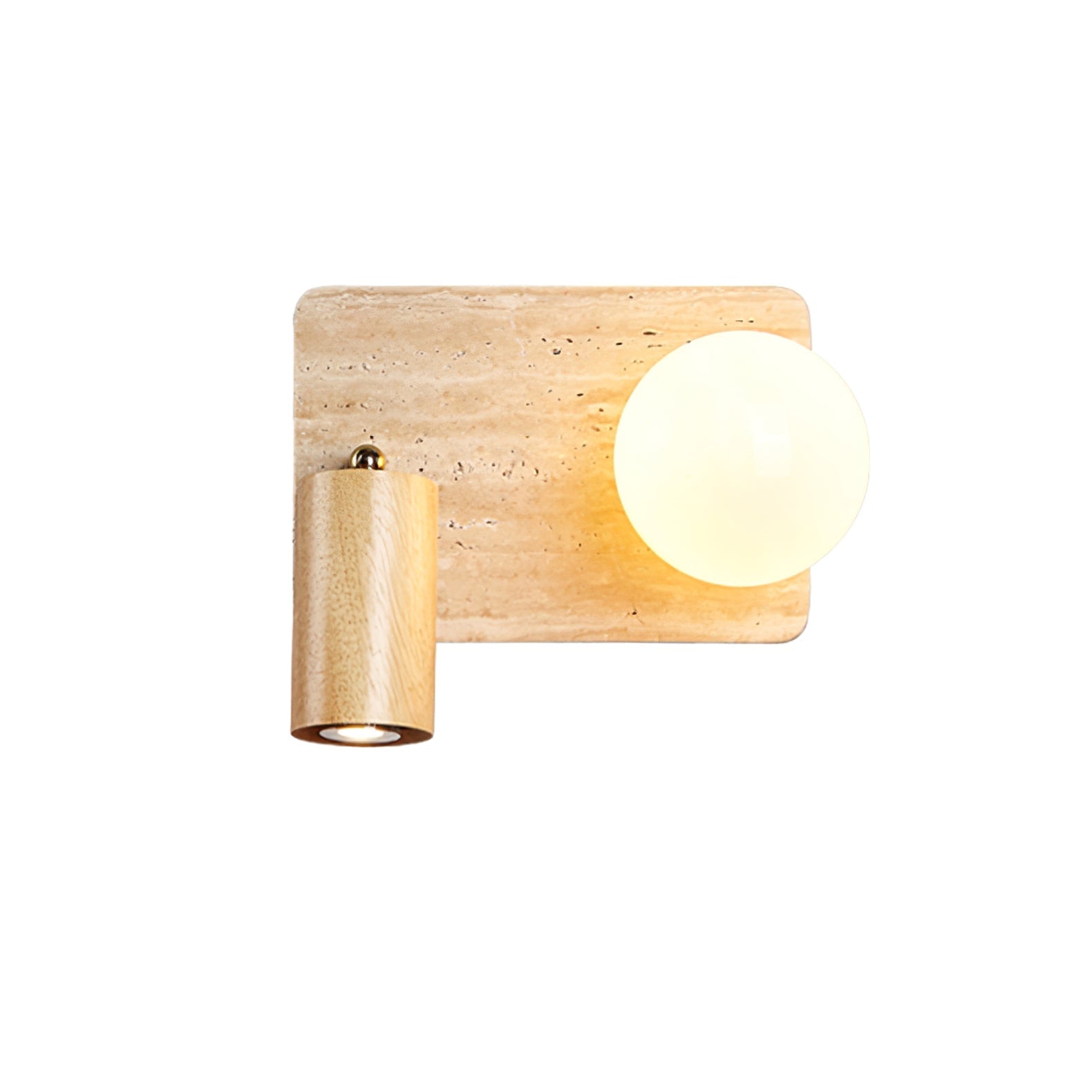 Armara Applique Murale Industrielle en Disque de Travertin - Neutralighting