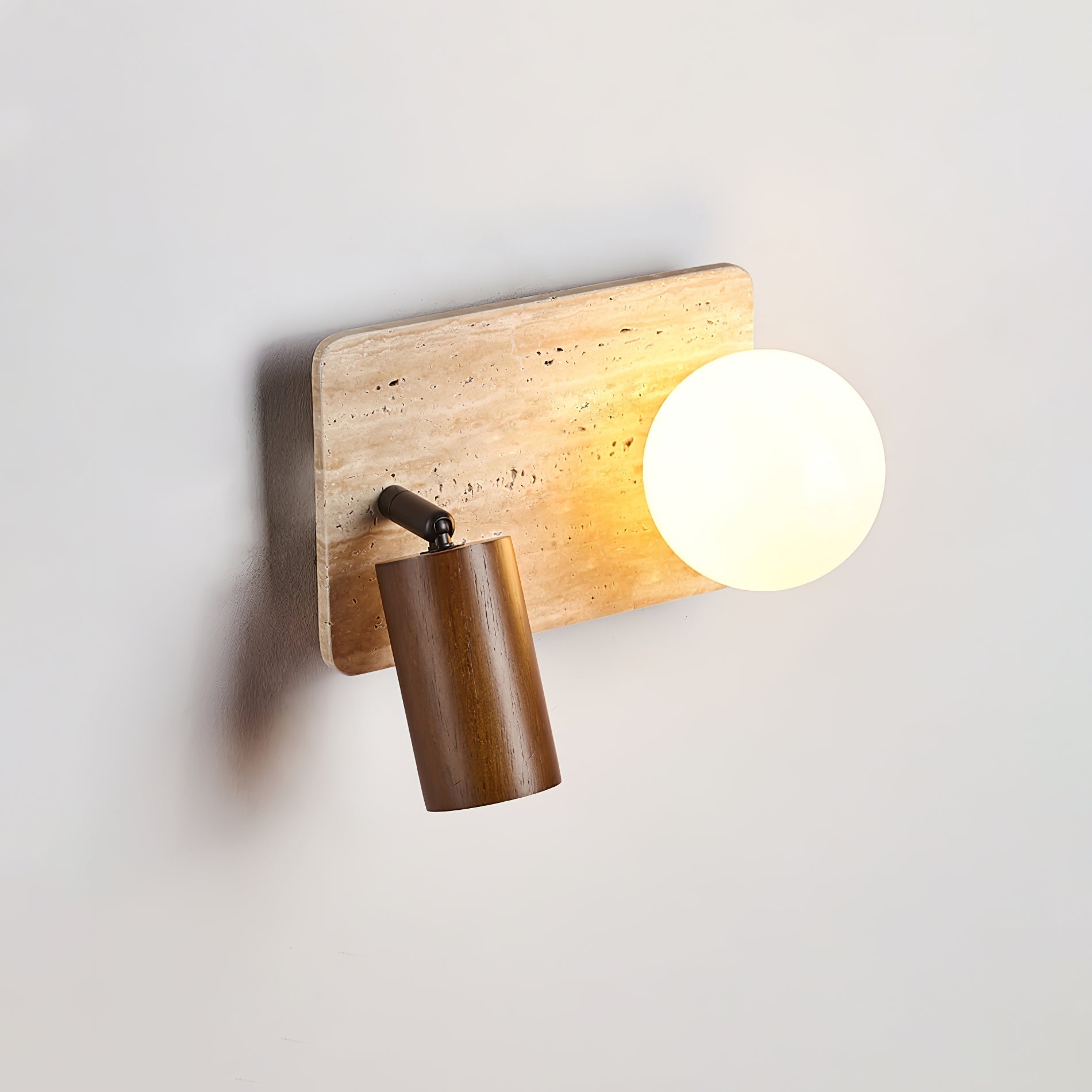 Armara Applique Murale Industrielle en Disque de Travertin - Neutralighting