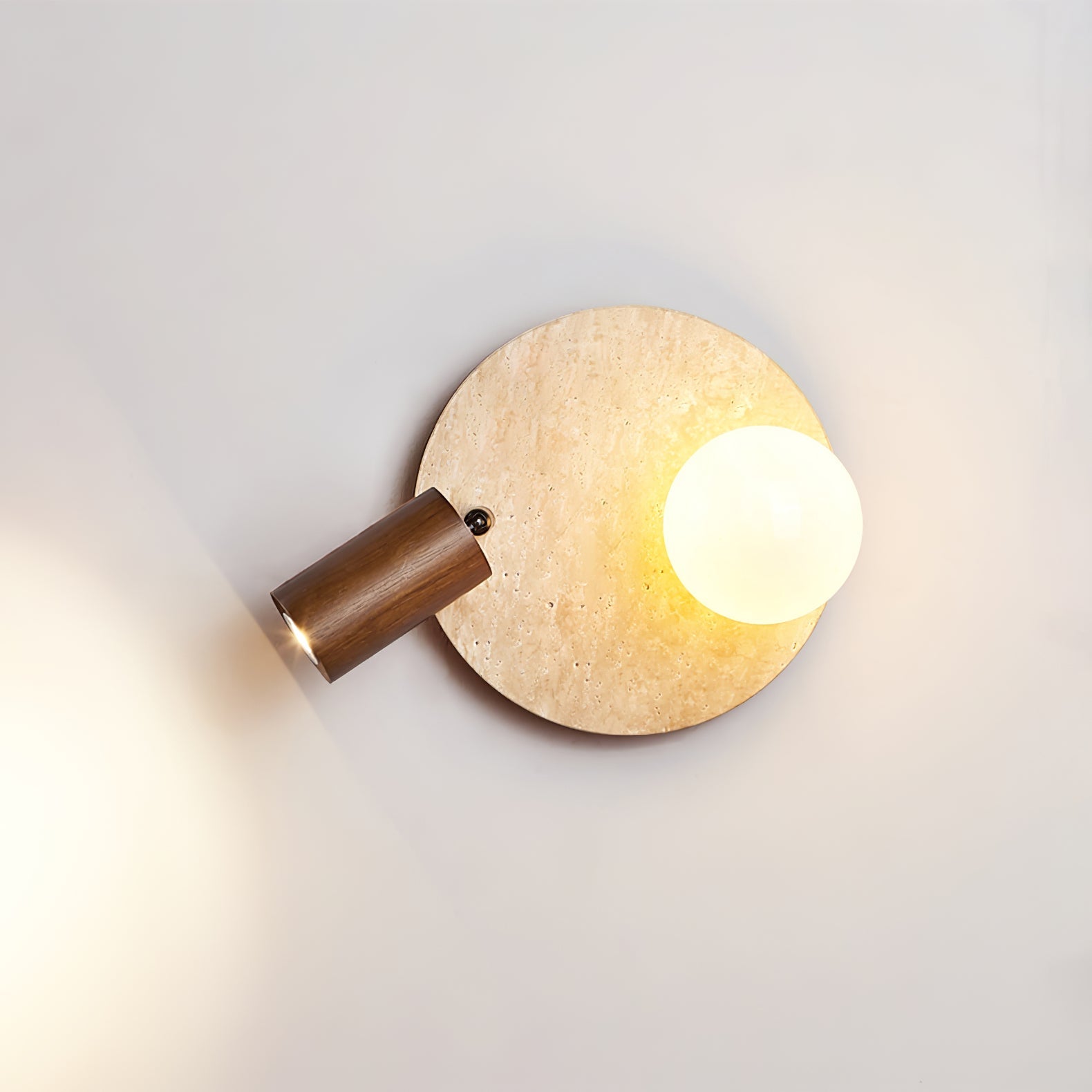 Armara Applique Murale Industrielle en Disque de Travertin - Neutralighting