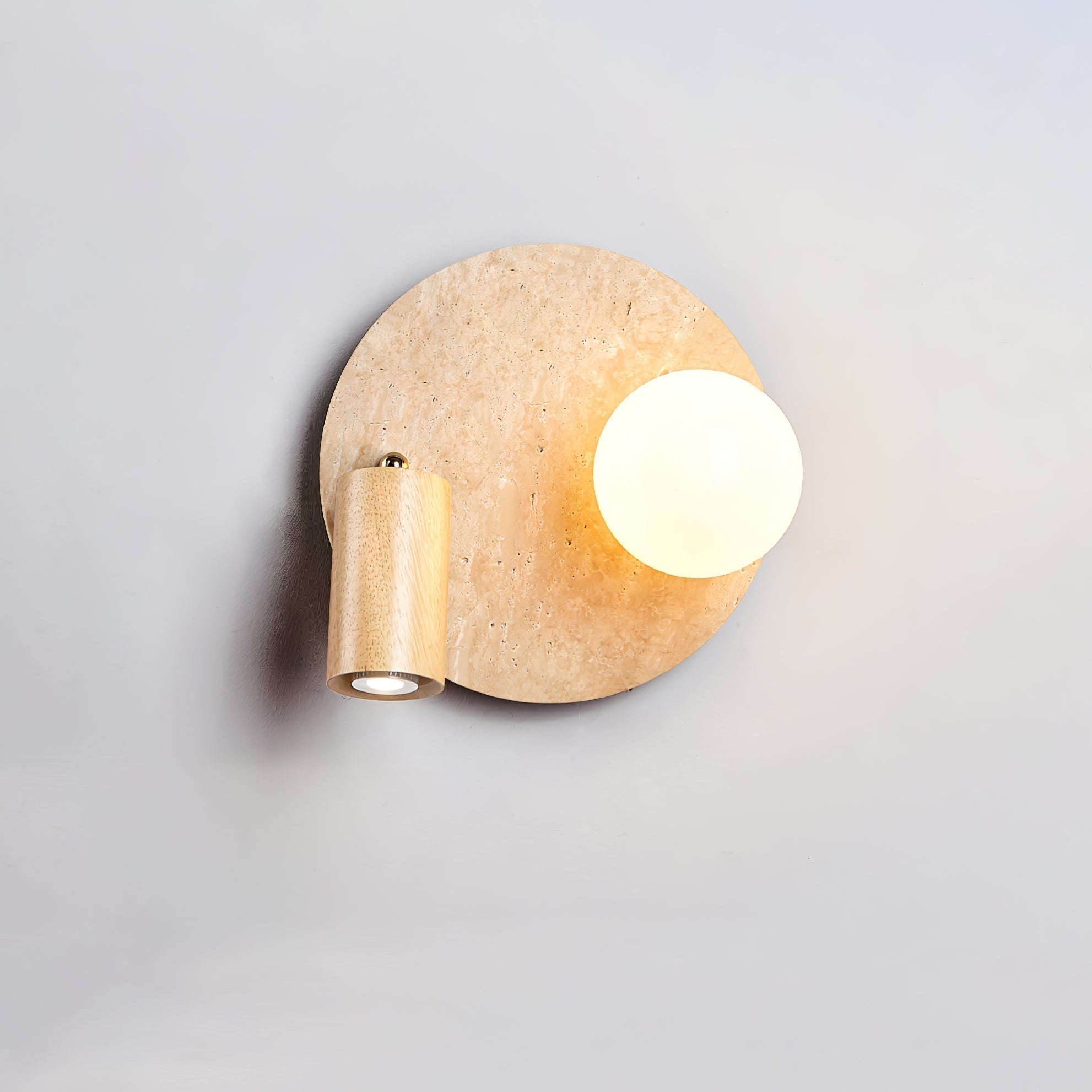 Armara Applique Murale Industrielle en Disque de Travertin - Neutralighting