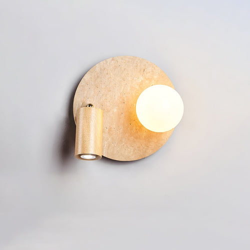 Armara Applique Murale Industrielle en Disque de Travertin - Neutralighting