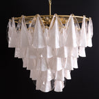 Aurora Lustre Blanc Feuille Verre Superposé Moderne - Neutralighting