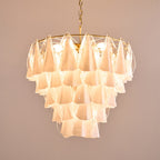 Aurora Lustre Blanc Feuille Verre Superposé Moderne - Neutralighting