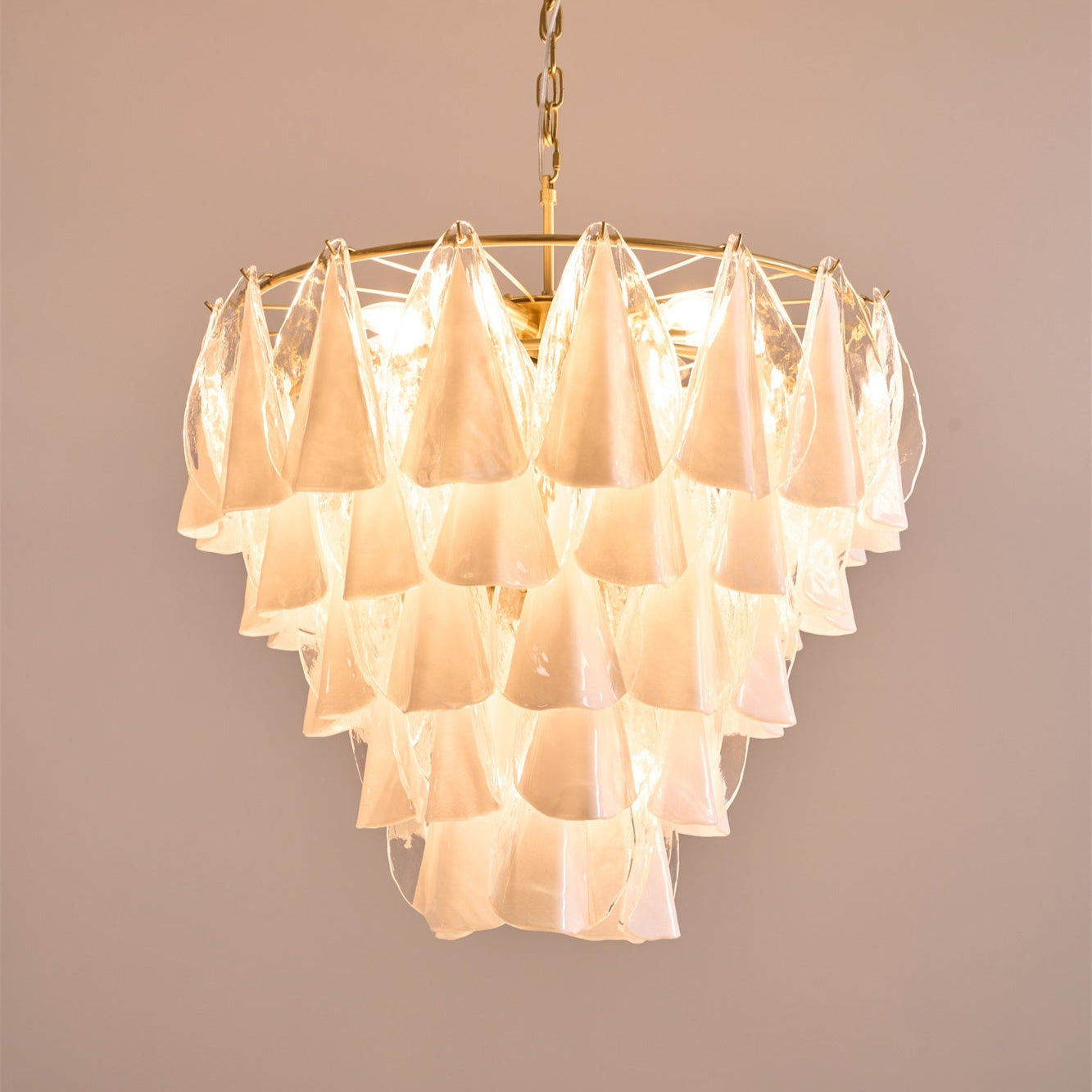 Aurora Lustre Blanc Feuille Verre Superposé Moderne - Neutralighting