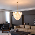 Aurora Lustre Blanc Feuille Verre Superposé Moderne - Neutralighting