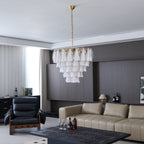 Aurora Lustre Blanc Feuille Verre Superposé Moderne - Neutralighting