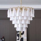 Aurora Lustre Blanc Feuille Verre Superposé Moderne - Neutralighting