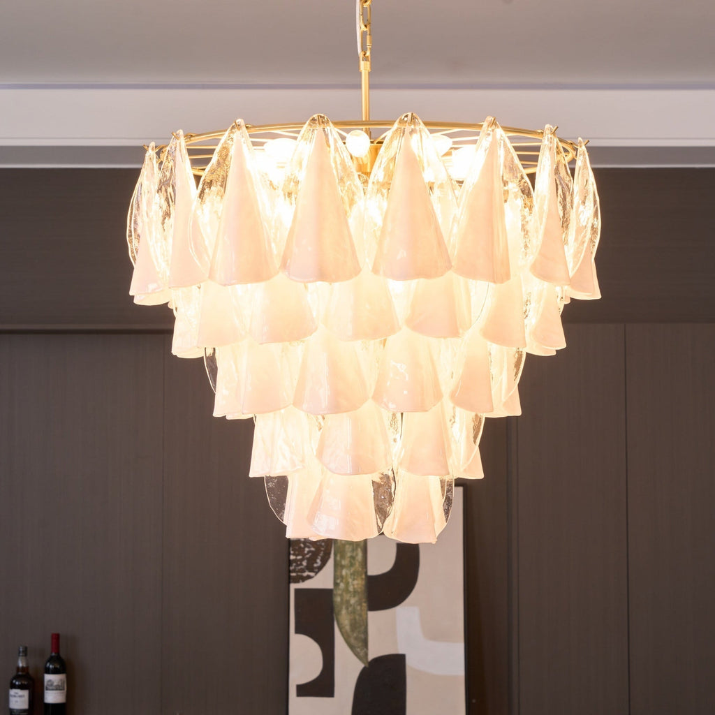 Aurora Lustre Blanc Feuille Verre Superposé Moderne - Neutralighting