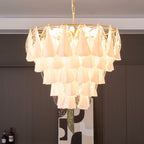 Aurora Lustre Blanc Feuille Verre Superposé Moderne - Neutralighting