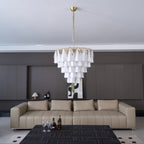 Aurora Lustre Blanc Feuille Verre Superposé Moderne - Neutralighting