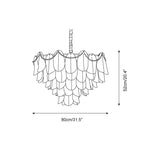 Lunaria Lustre Pétales en Verre avec Perles - Neutralighting
