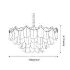 Lunaria Lustre Pétales en Verre avec Perles - Neutralighting