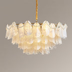 Lunaria Lustre Pétales en Verre avec Perles - Neutralighting