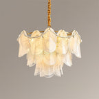 Lunaria Lustre Pétales en Verre avec Perles - Neutralighting