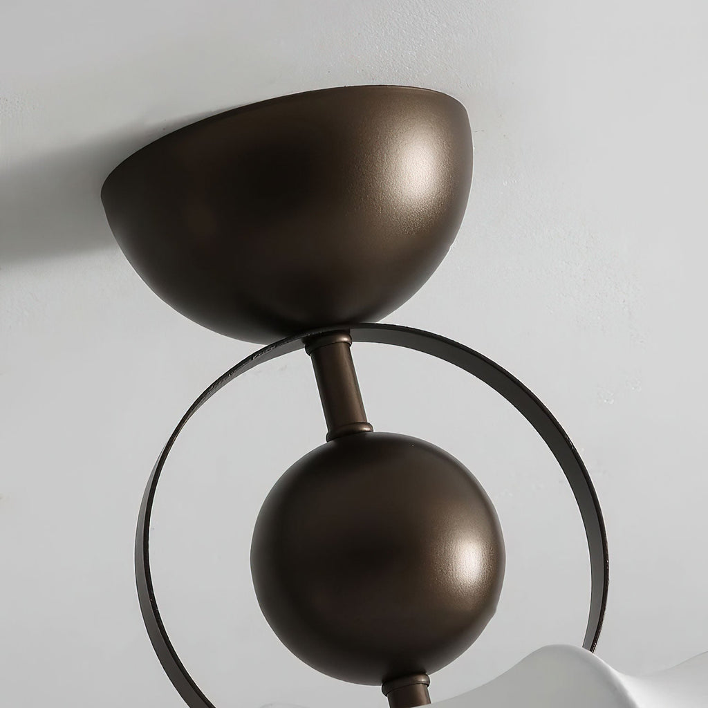 Yunshui Pétale Tissu Bronze Suspension Lumière - Neutralighting