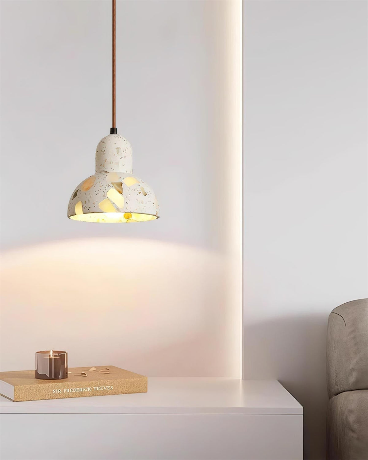 Lunette Suspension Terrazzo Sculptural Lumineuse - Neutralighting