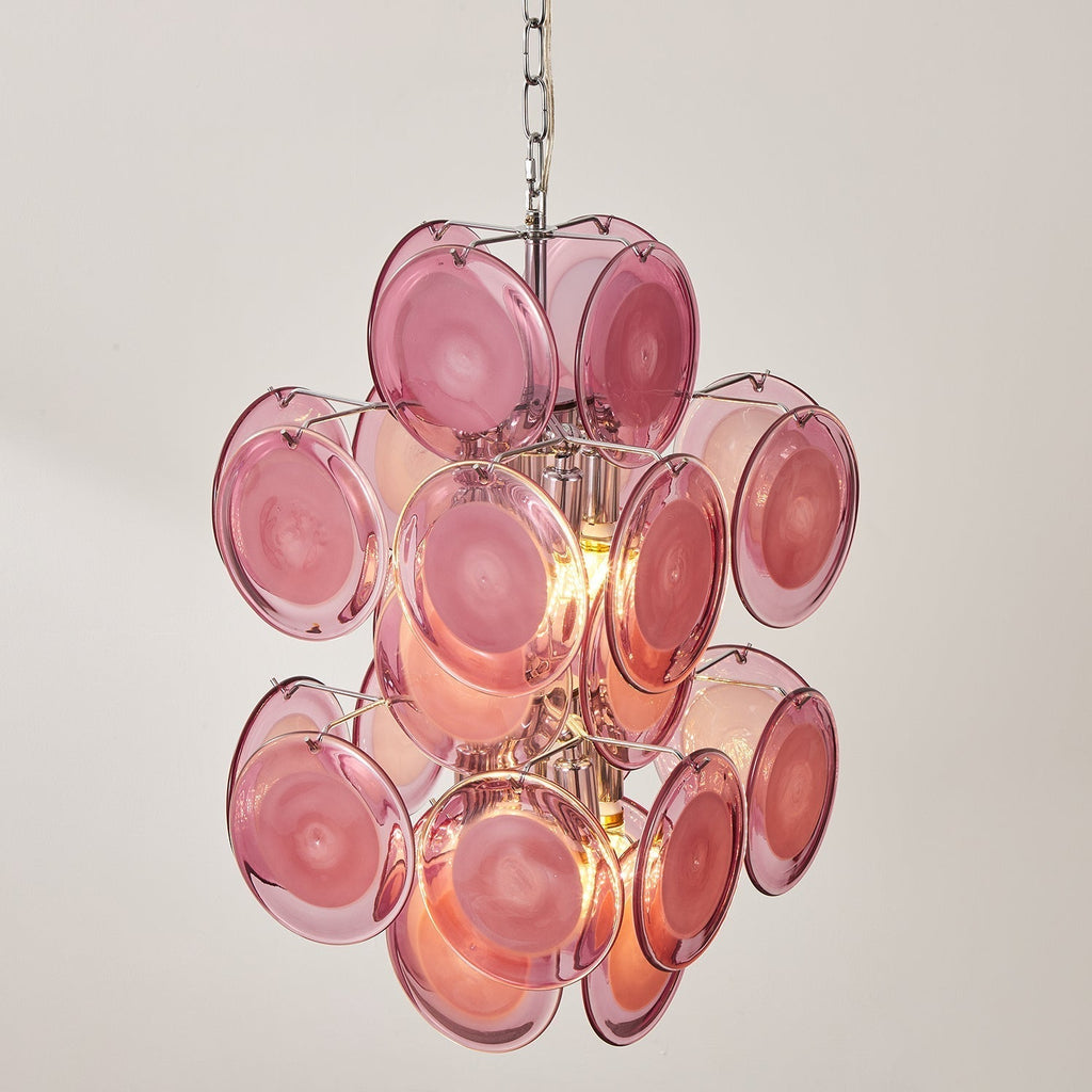 Luniva Lampe Pendante Groupes de Verre Rosé - Neutralighting