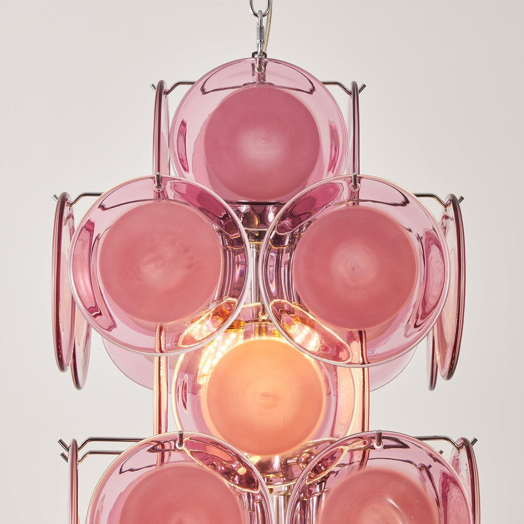 Luniva Lampe Pendante Groupes de Verre Rosé - Neutralighting