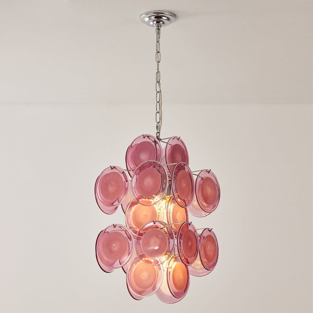 Luniva Lampe Pendante Groupes de Verre Rosé - Neutralighting