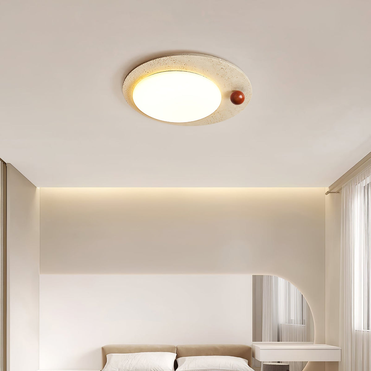 Orbia Lumière de Plafond Circulaire en Travertin - Neutralighting