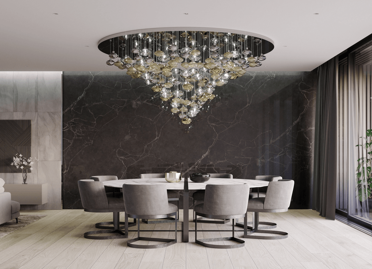 Elmarel Chandelier Cristal Flottant Escalier - Neutralighting