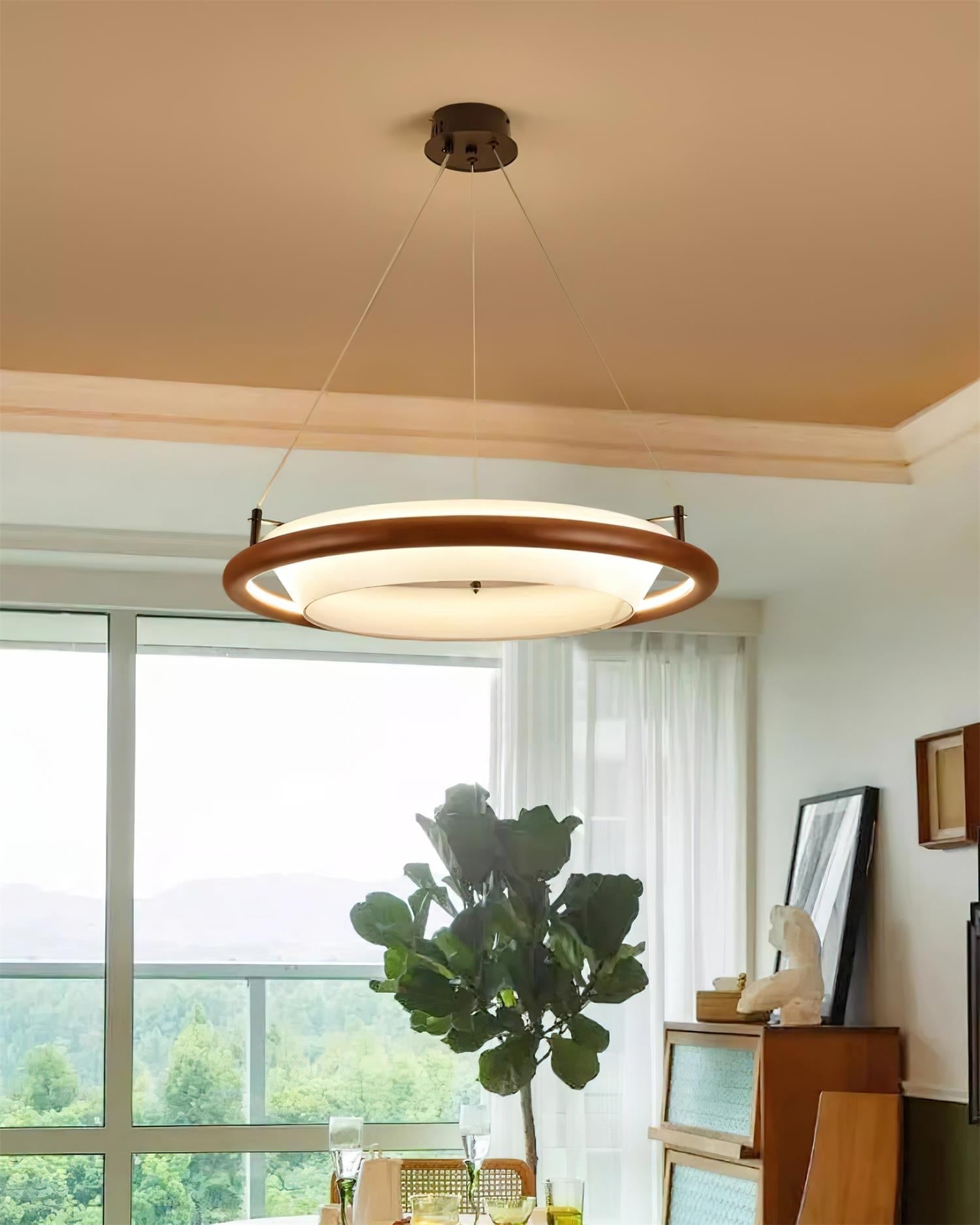 Breno Lustre Anneau en Bois Minimaliste - Neutralighting