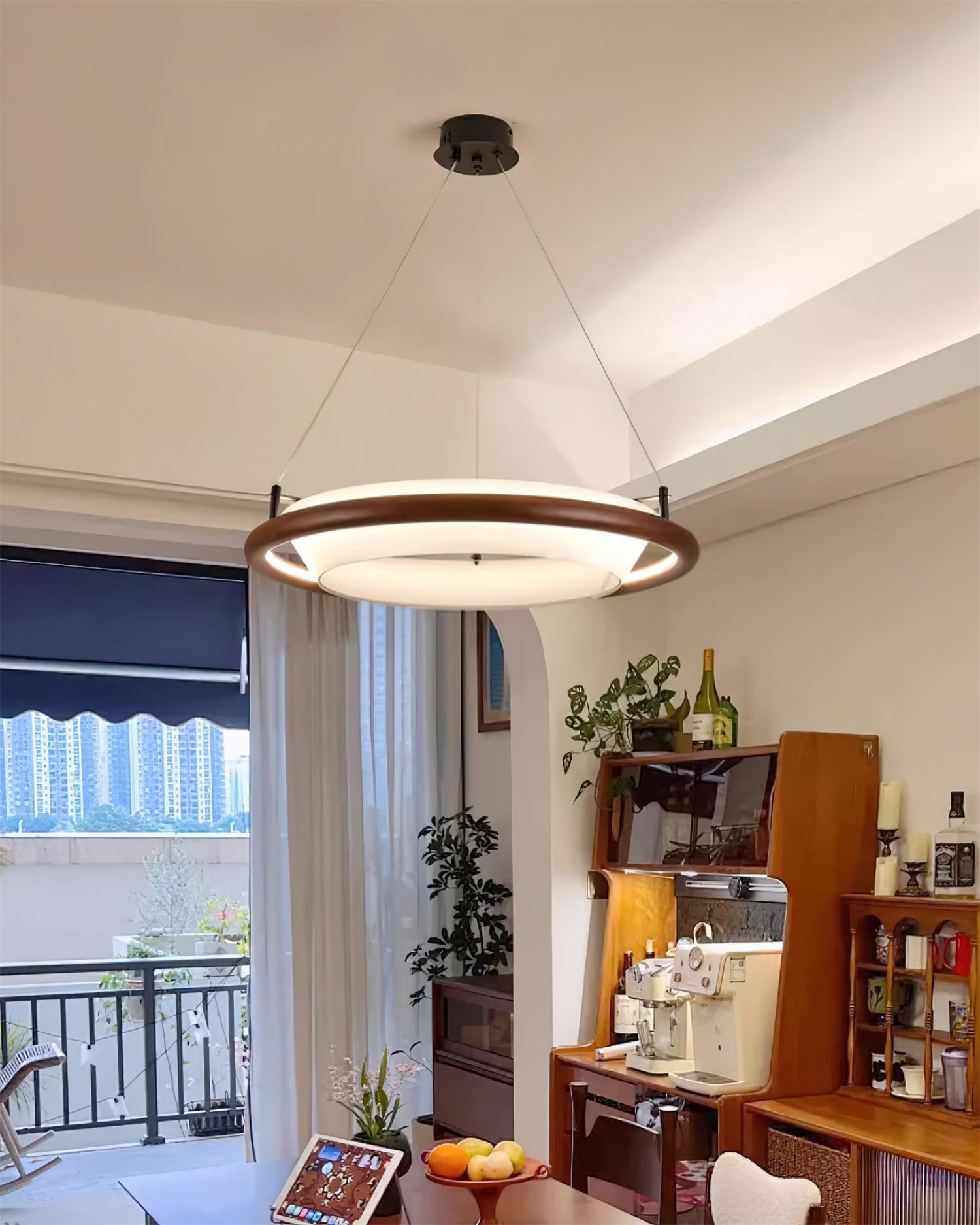 Breno Lustre Anneau en Bois Minimaliste - Neutralighting