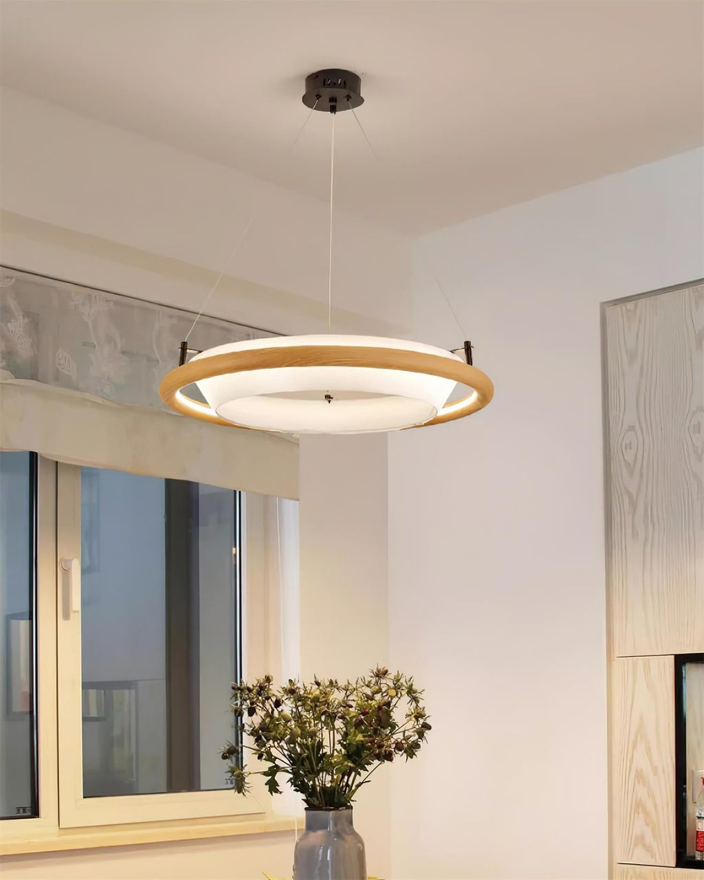 Breno Lustre Anneau en Bois Minimaliste - Neutralighting