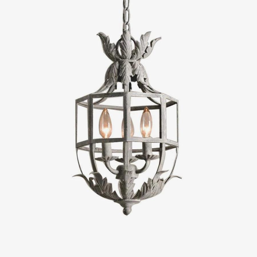 Lustra Lustre Rétro Cage Grise Bougie - Neutralighting