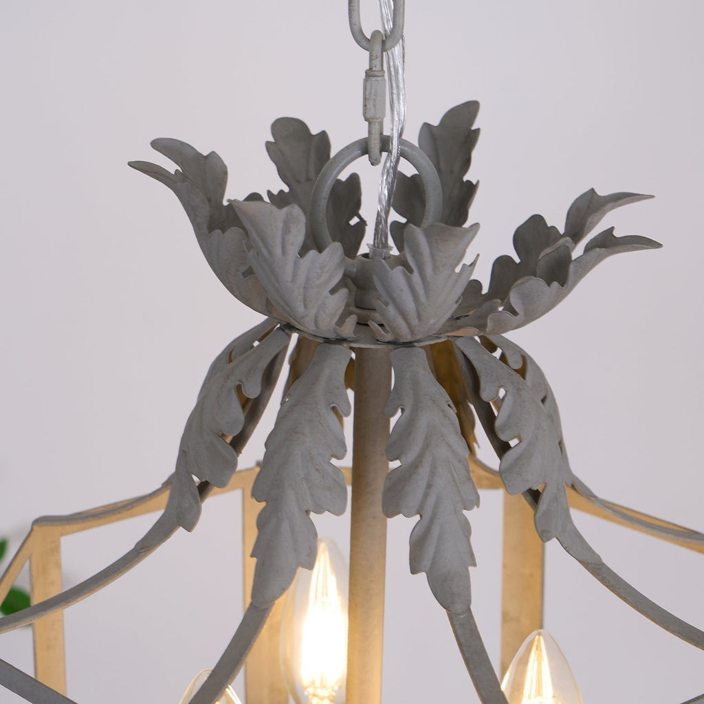 Lustra Lustre Rétro Cage Grise Bougie - Neutralighting