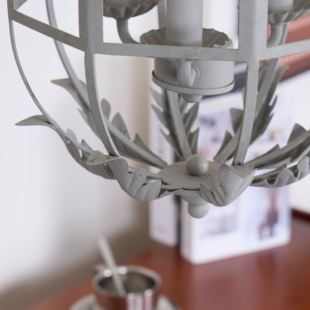 Lustra Lustre Rétro Cage Grise Bougie - Neutralighting