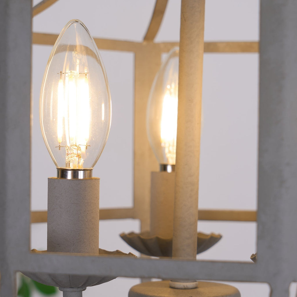 Lustra Lustre Rétro Cage Grise Bougie - Neutralighting