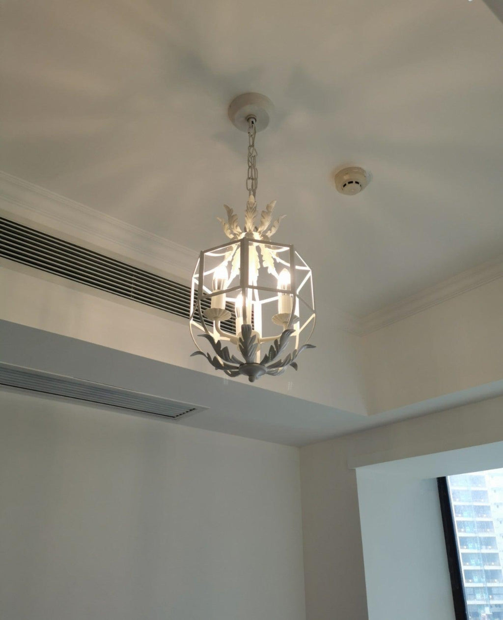 Lustra Lustre Rétro Cage Grise Bougie - Neutralighting