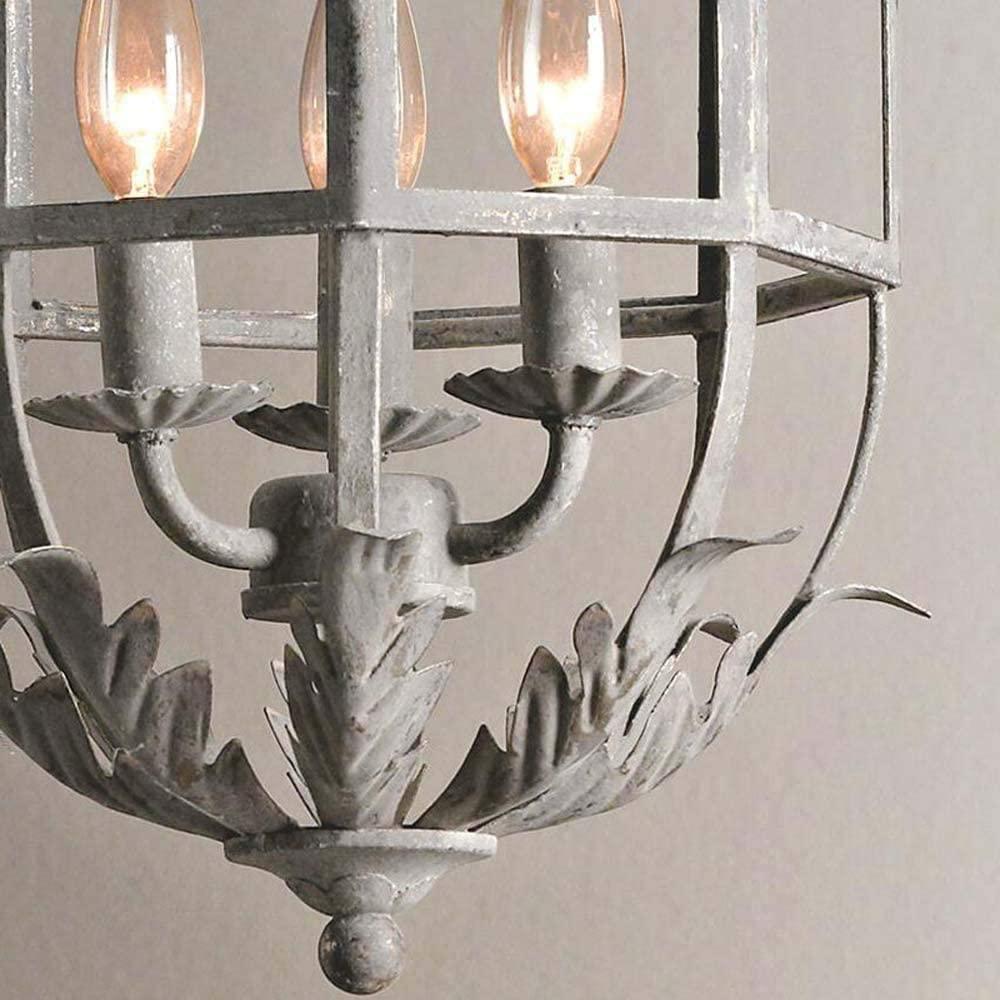 Lustra Lustre Rétro Cage Grise Bougie - Neutralighting