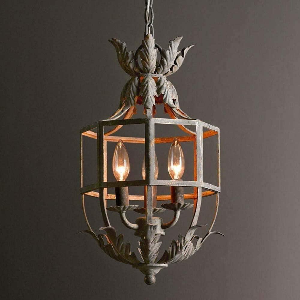 Lustra Lustre Rétro Cage Grise Bougie - Neutralighting