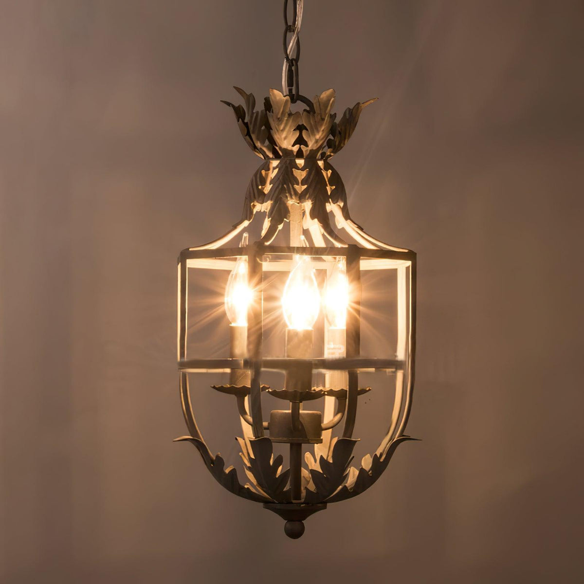 Lustra Lustre Rétro Cage Grise Bougie - Neutralighting