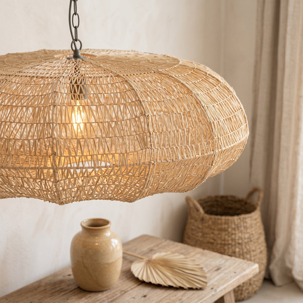 Suspension en raphia - Ellipse