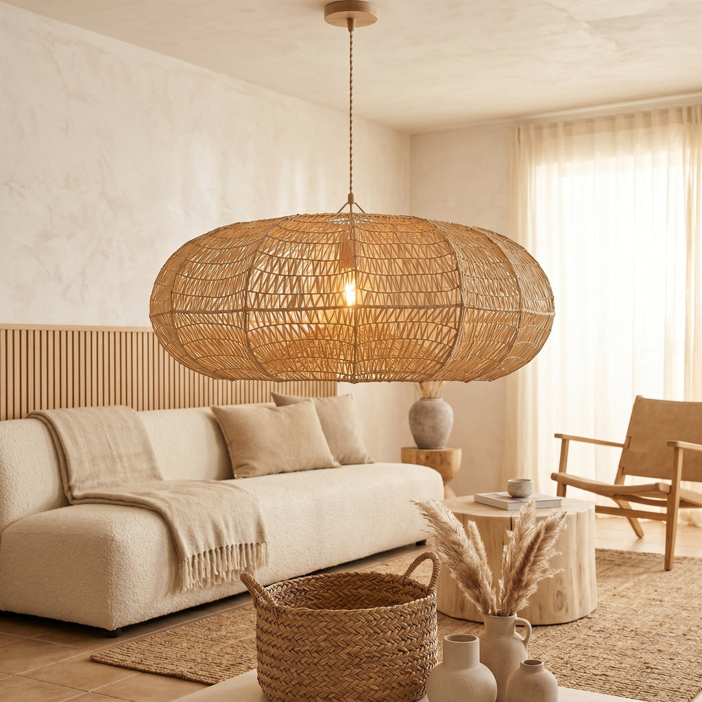 Suspension en raphia - Ellipse