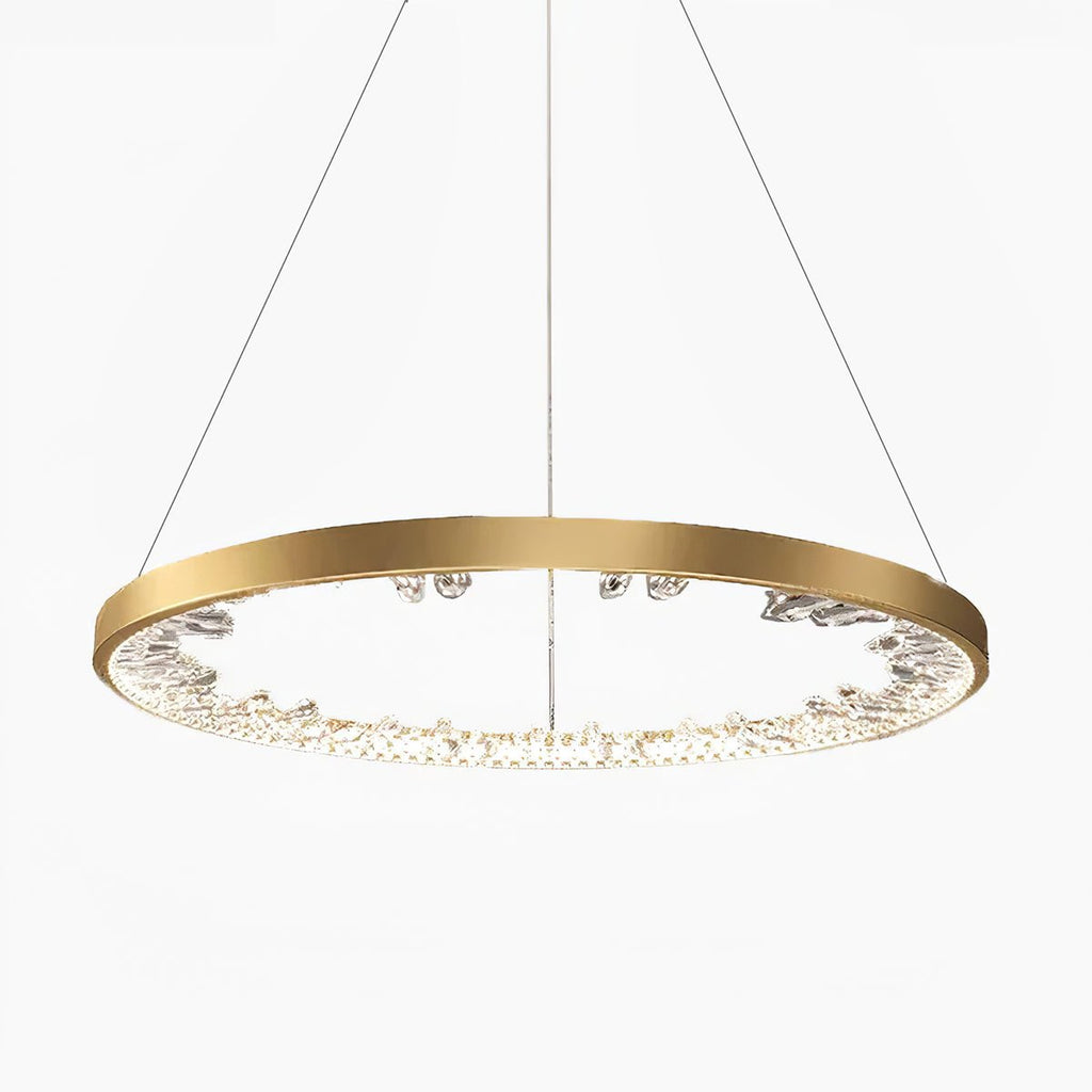Lustra Chandelier Cercle Cristal Anneau Doré Élégant - Neutralighting