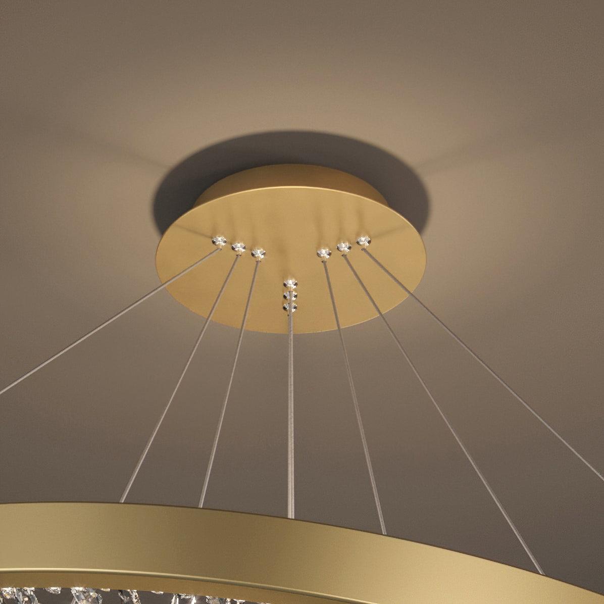 Lustra Chandelier Cercle Cristal Anneau Doré Élégant - Neutralighting