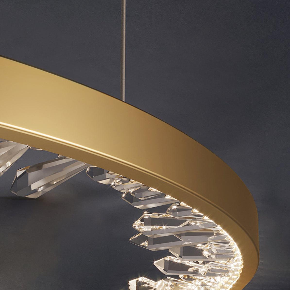 Lustra Chandelier Cercle Cristal Anneau Doré Élégant - Neutralighting