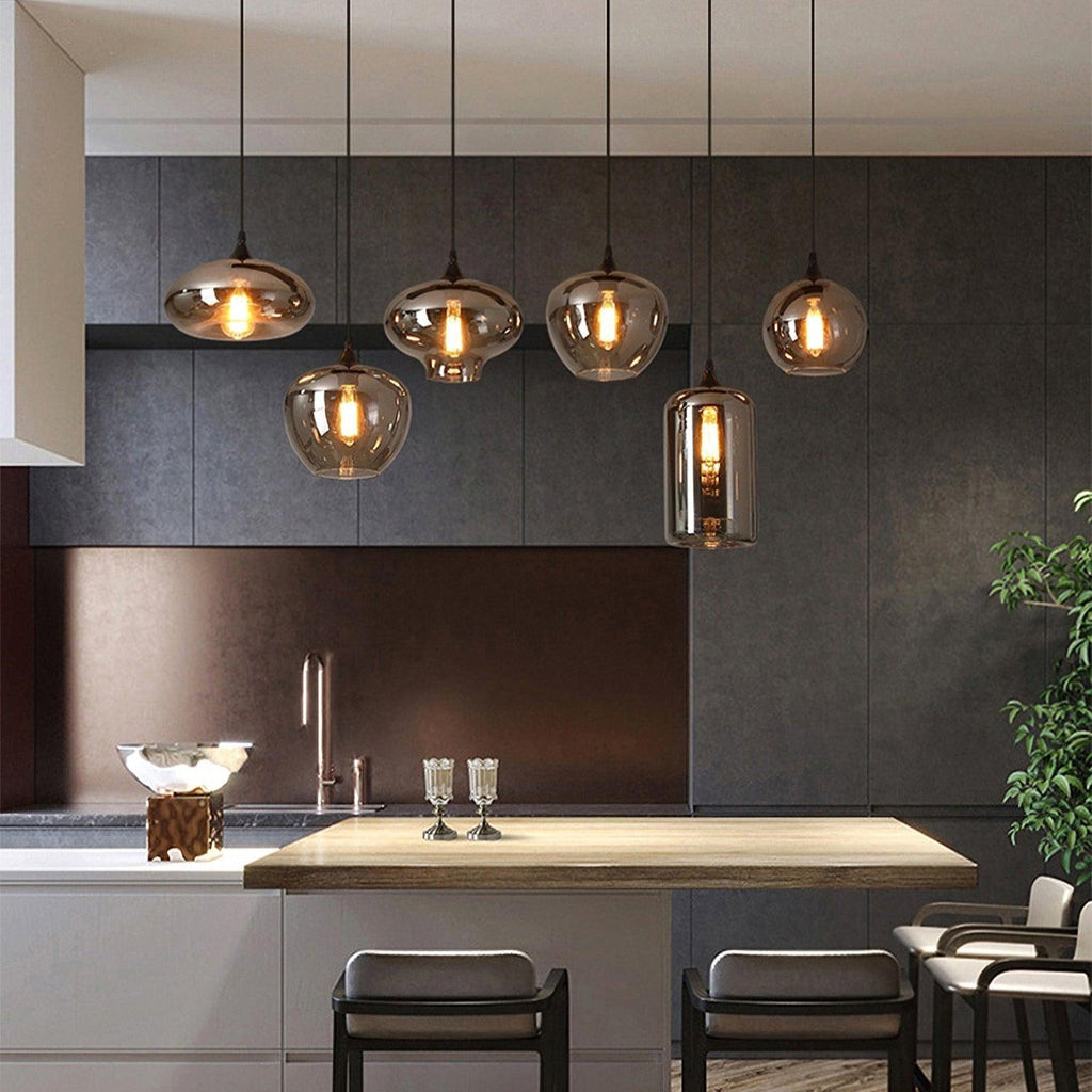 June Suspension Luminaire Industriel Verre Gris Fumé - Neutralighting