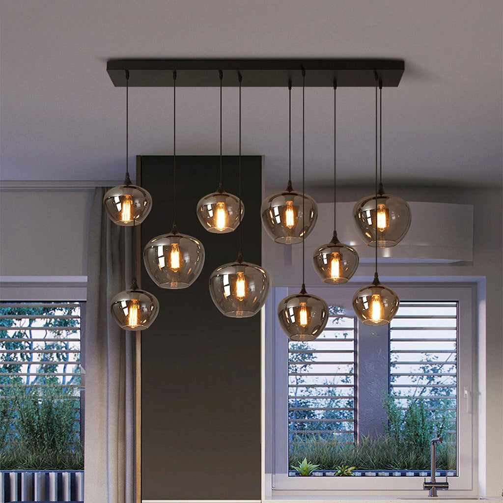 June Suspension Luminaire Industriel Verre Gris Fumé - Neutralighting