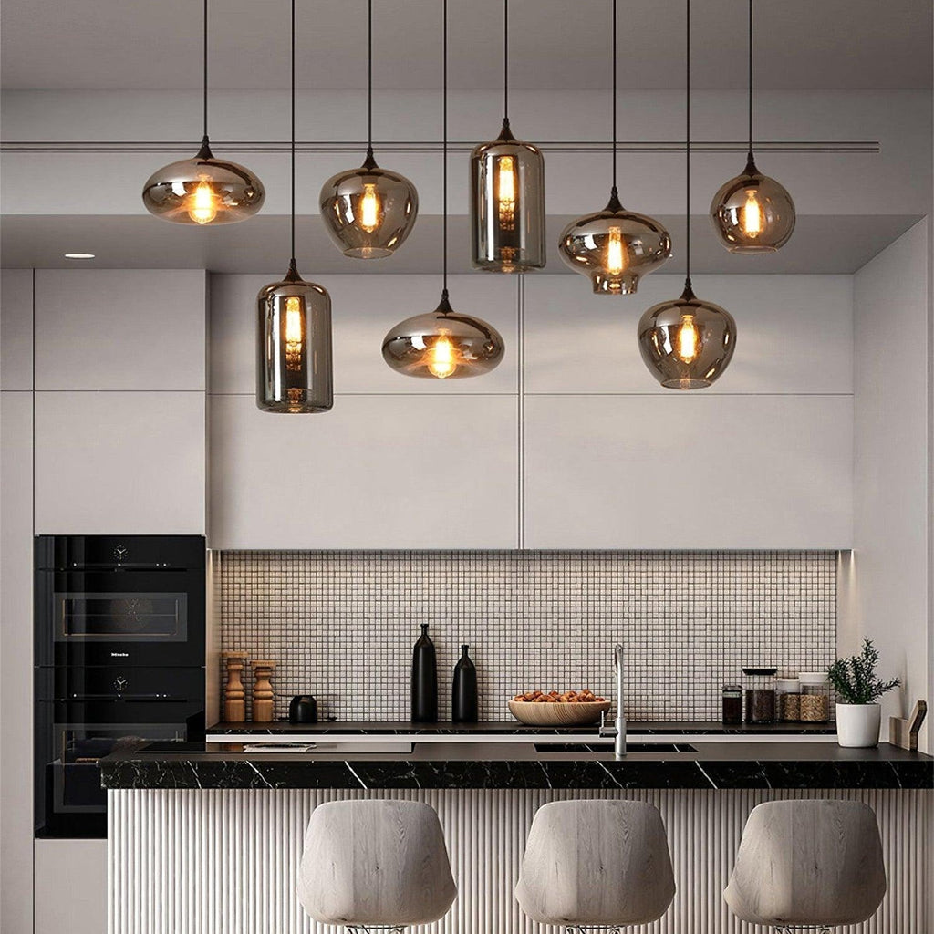 June Suspension Luminaire Industriel Verre Gris Fumé - Neutralighting