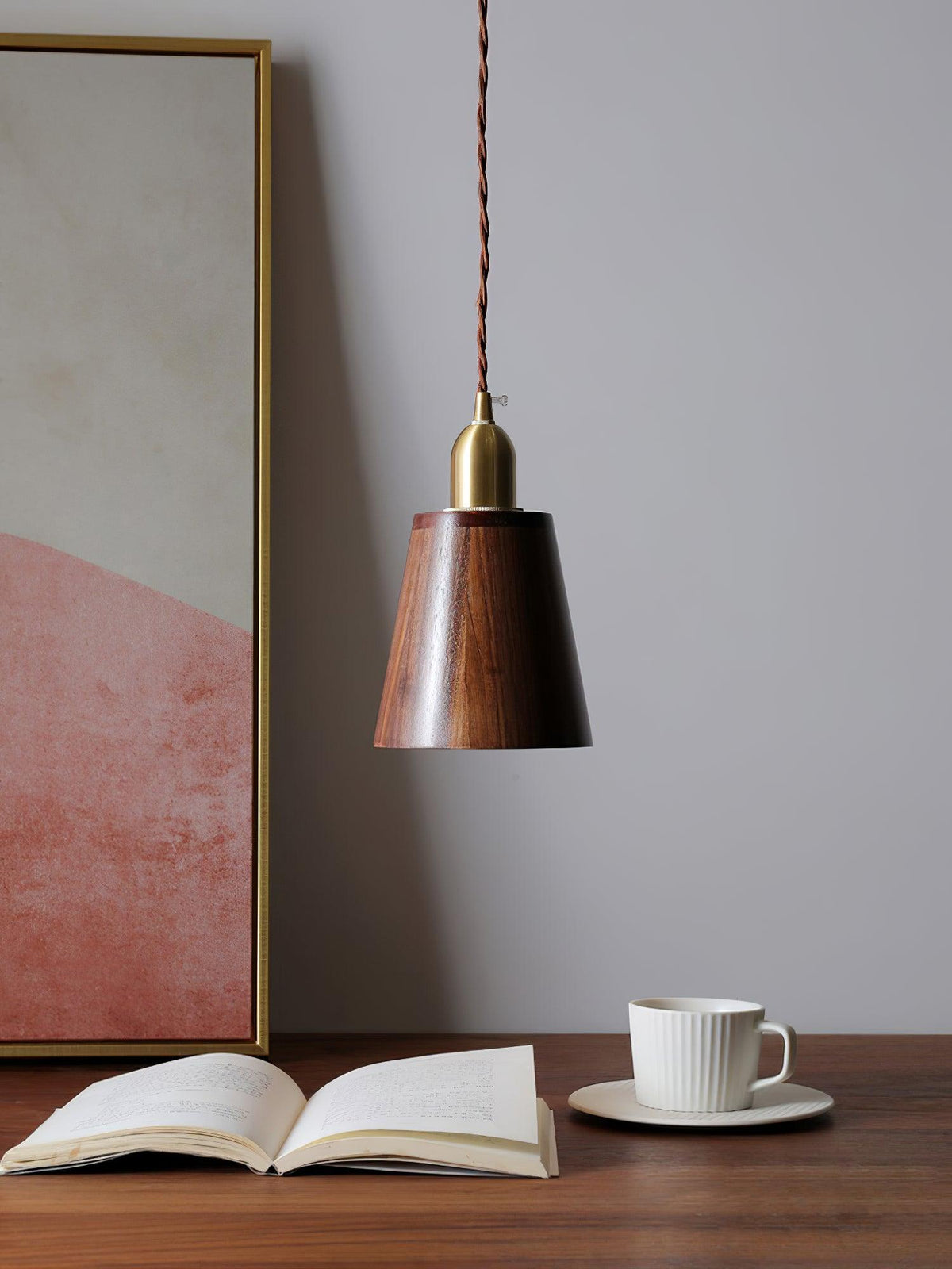 Lustra Suspension Lampe Noyer Laiton Moderne pour Salon - Neutralighting