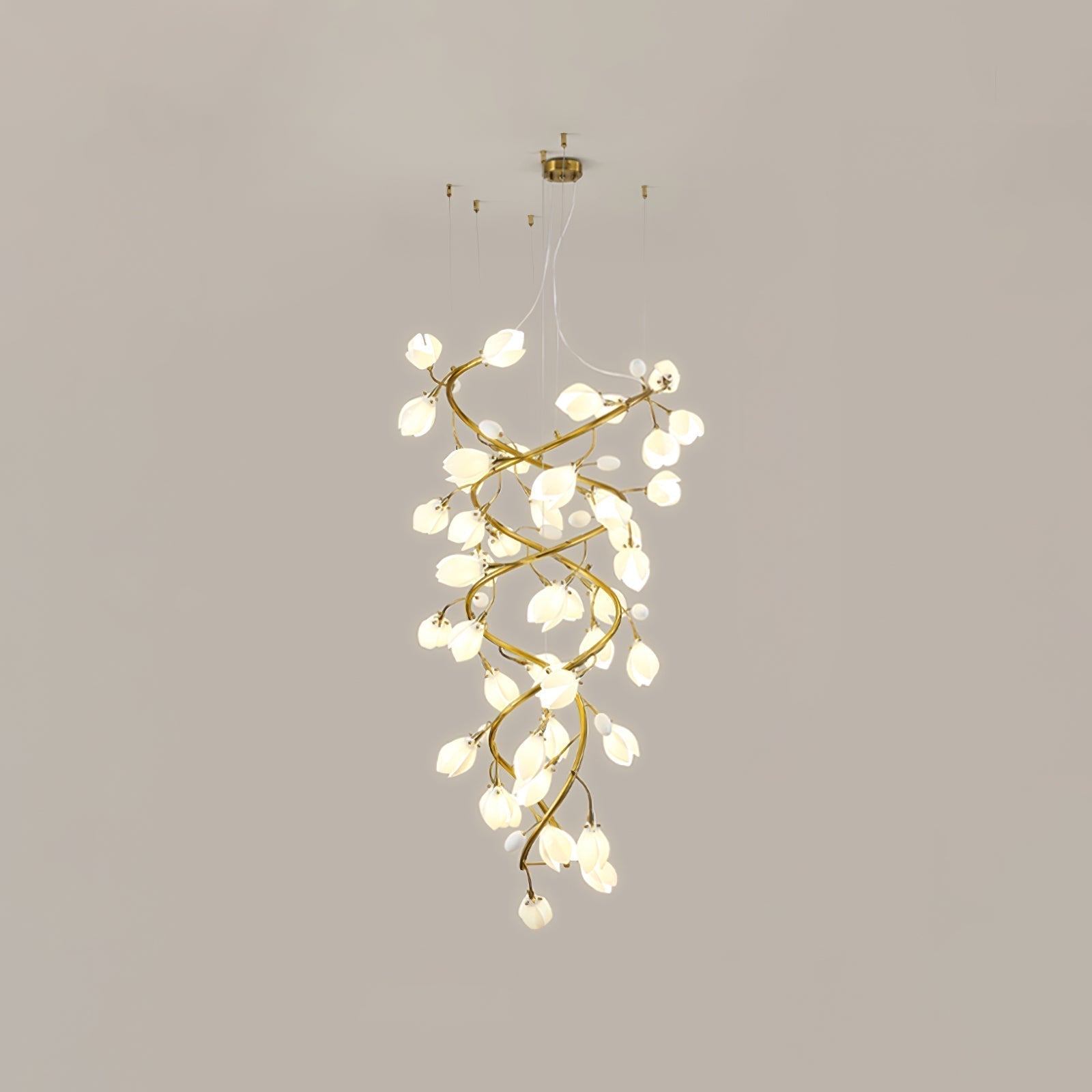 Evene Chandelier Spirale Céramique Laiton - Neutralighting