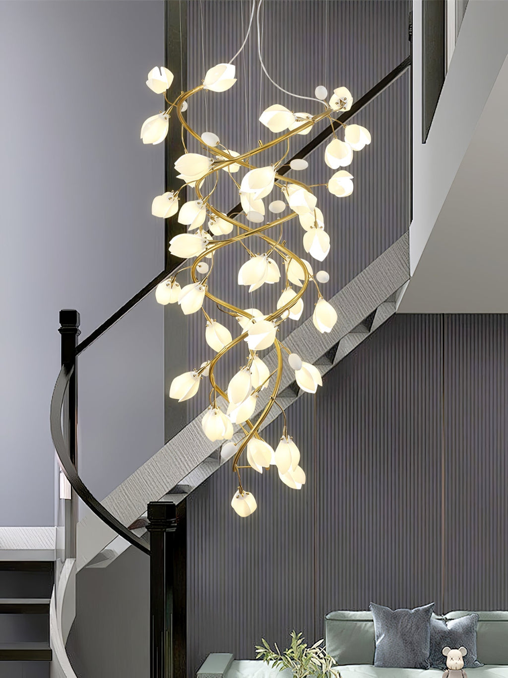 Evene Chandelier Spirale Céramique Laiton - Neutralighting