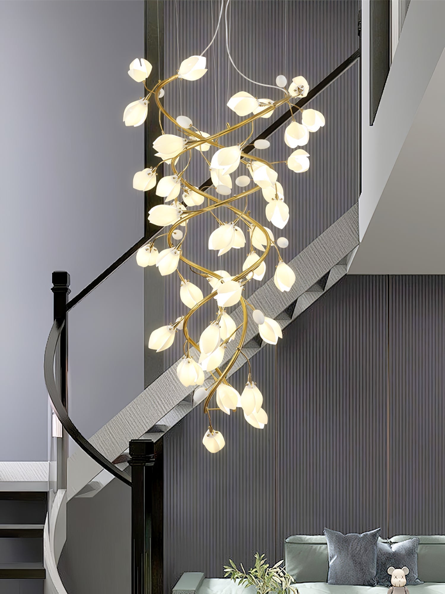 Evene Chandelier Spirale Céramique Laiton - Neutralighting